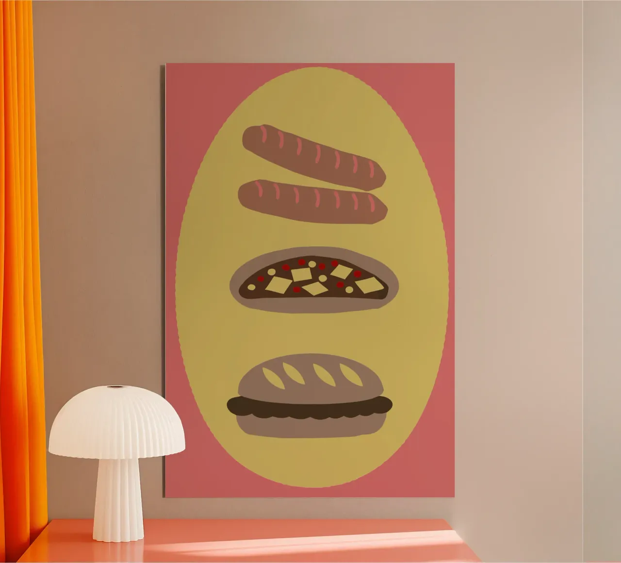 Salsiccia e pizza alluminio dibond da TRENDY POSTER SHOP
