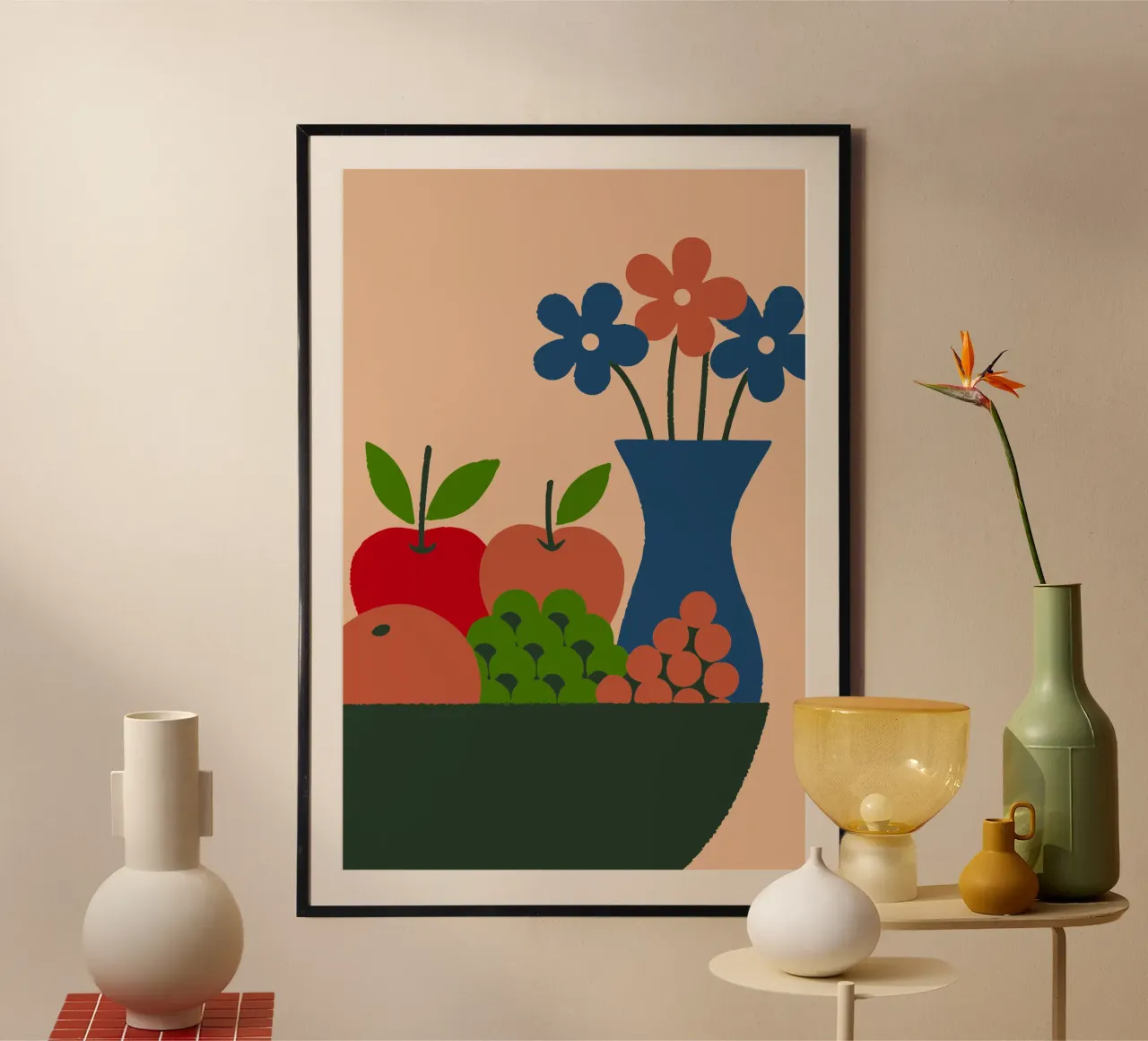 Frutti e fiori poster con telaio in alluminio da TRENDY POSTER SHOP