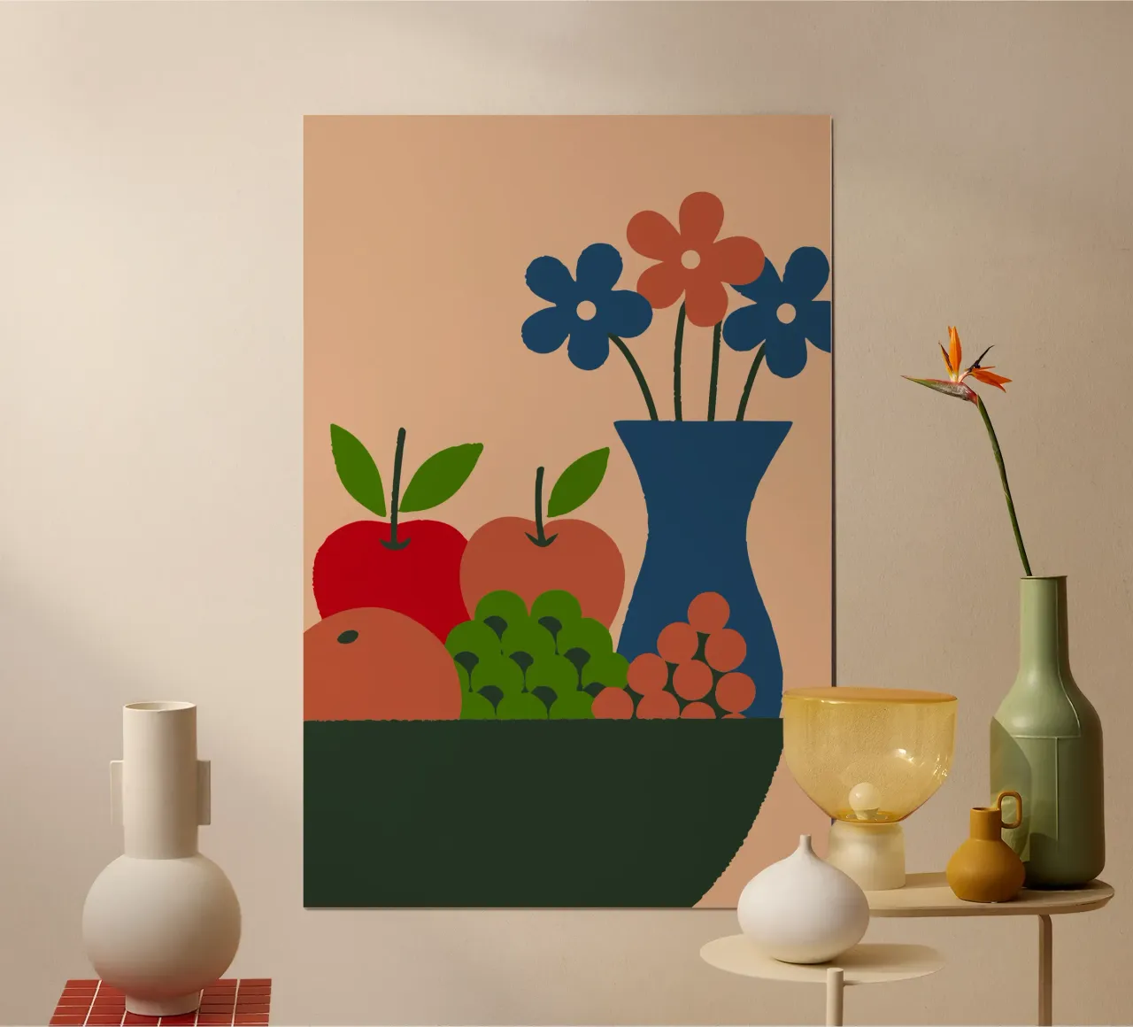 Frutti e fiori poster con telaio in alluminio da TRENDY POSTER SHOP