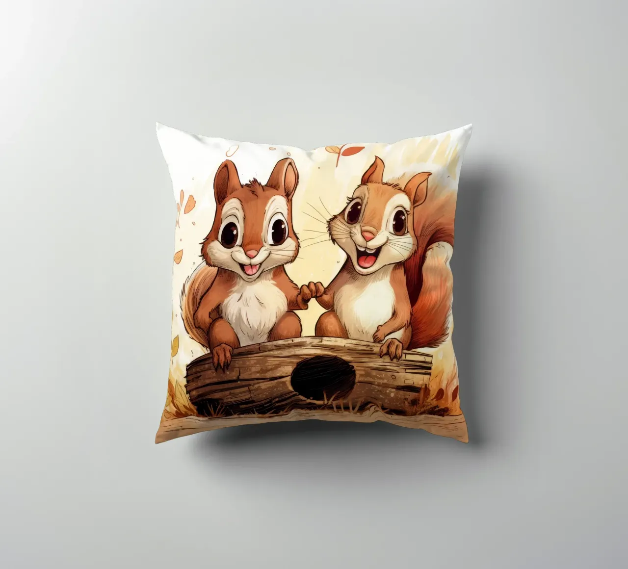 Retro Squirrel Duo cuscino da Funny Animals