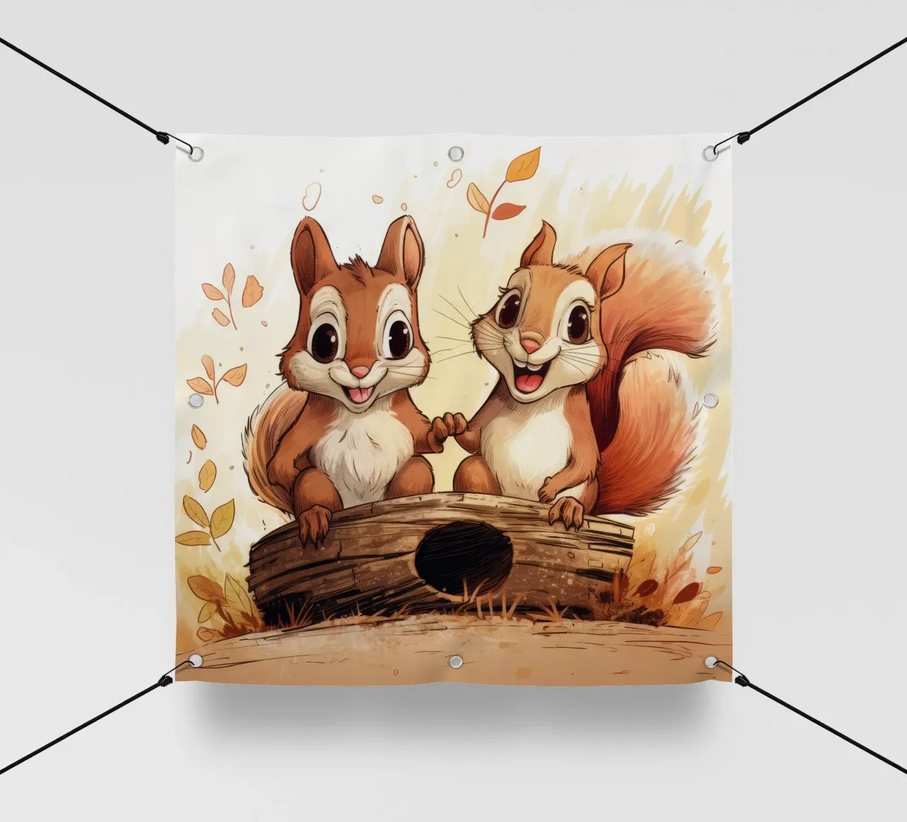 Retro Squirrel Duo telo in pvc da Funny Animals