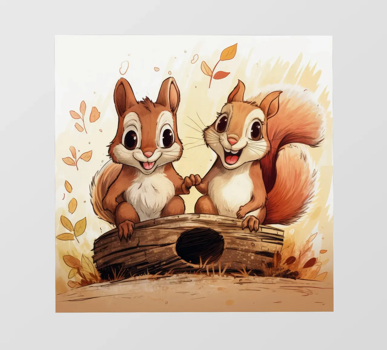 Retro Squirrel Duo telo in pvc da Funny Animals