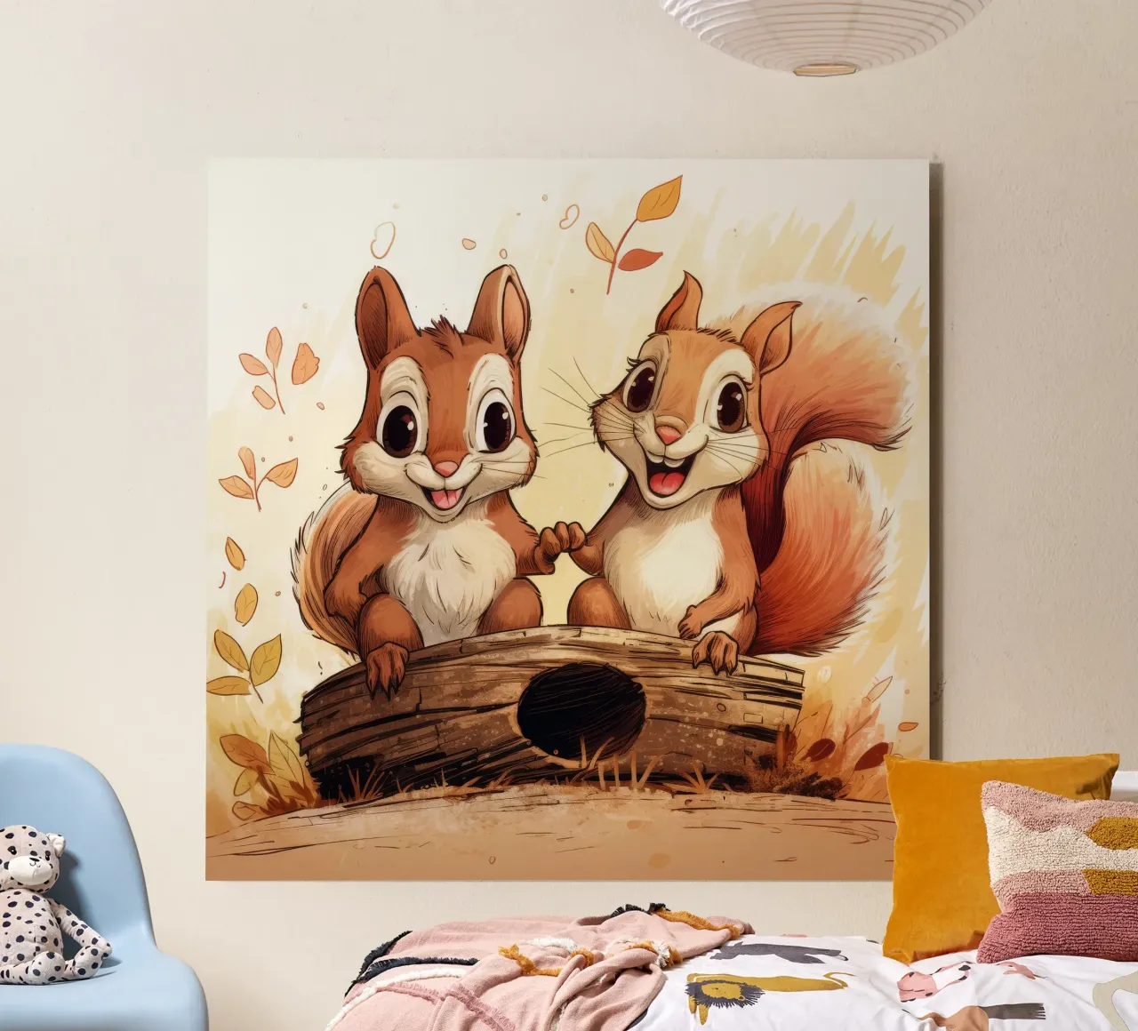 Retro Squirrel Duo alluminio dibond da Funny Animals