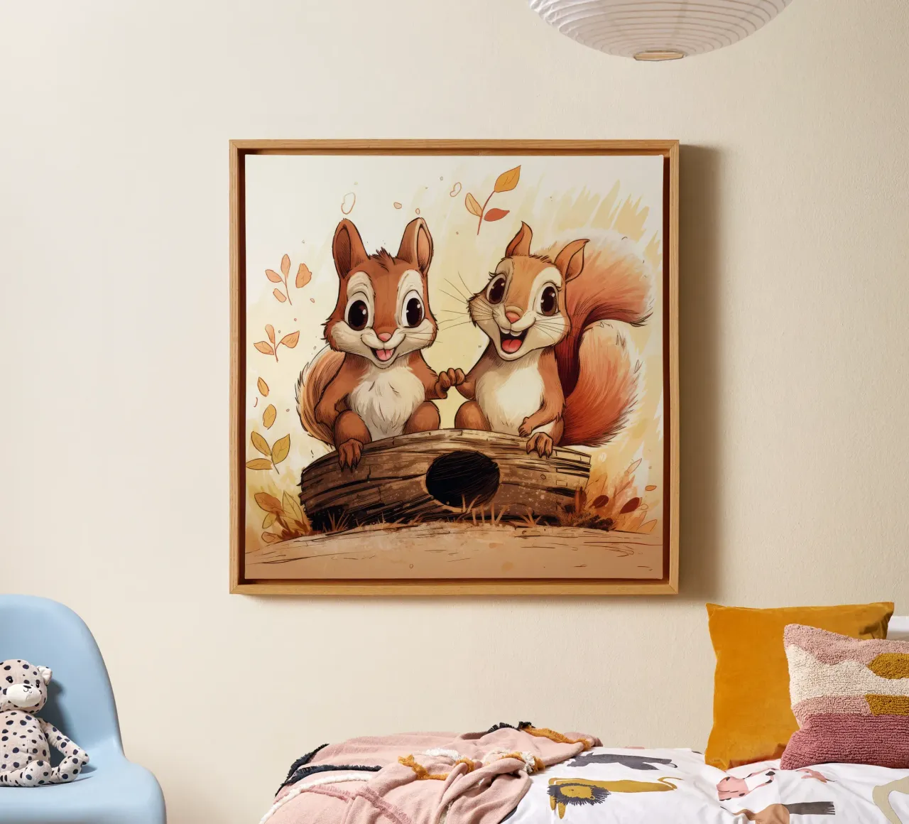 Retro Squirrel Duo canvas by Funny Animals