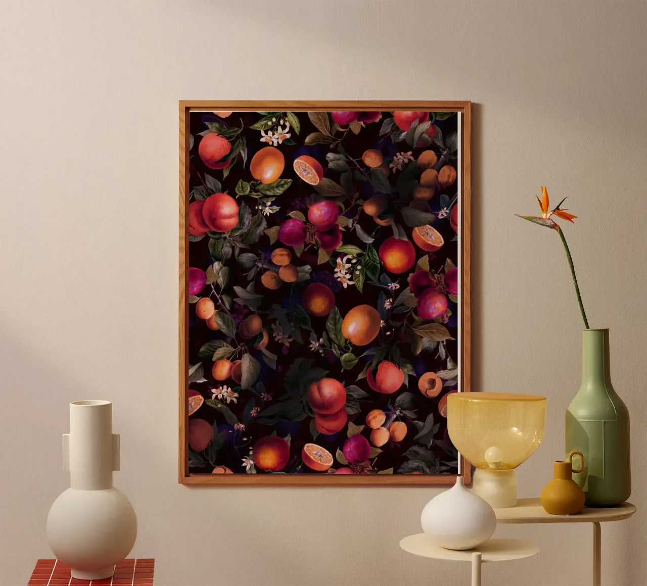 Vintage Fruit Pattern XXIV alluminio dibond da burcukorkmazyurek