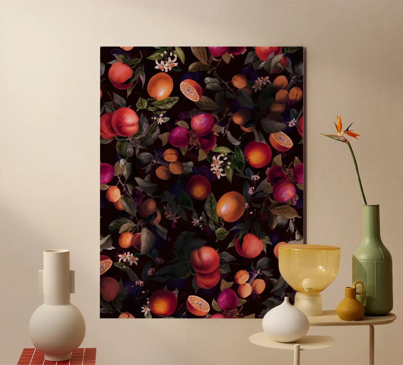 Vintage Fruit Pattern XXIV alluminio dibond da burcukorkmazyurek