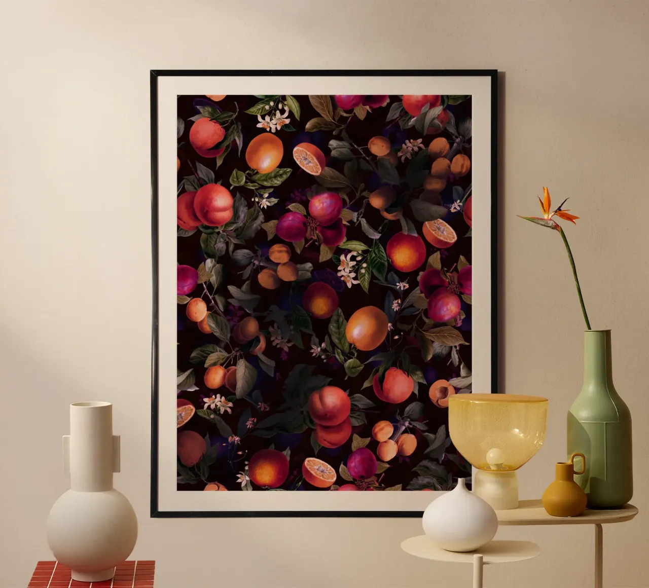 Vintage Fruit Pattern XXIV carta hahnemühle da burcukorkmazyurek