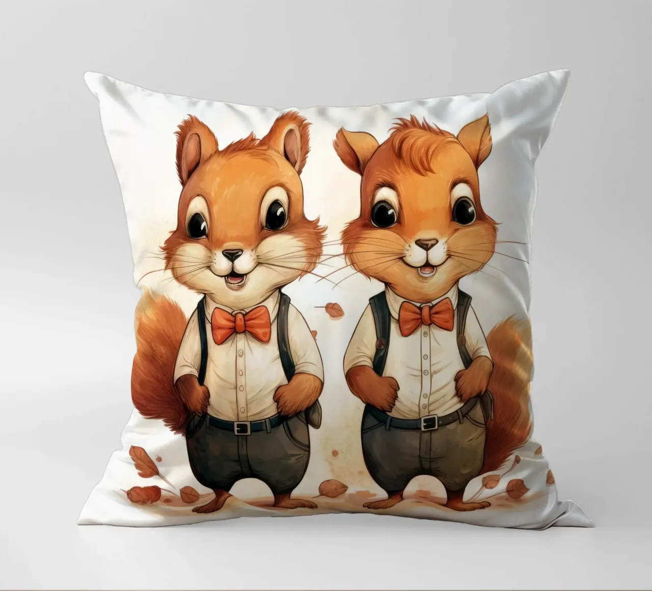 Retro Squirrel Duo cuscino da Funny Animals