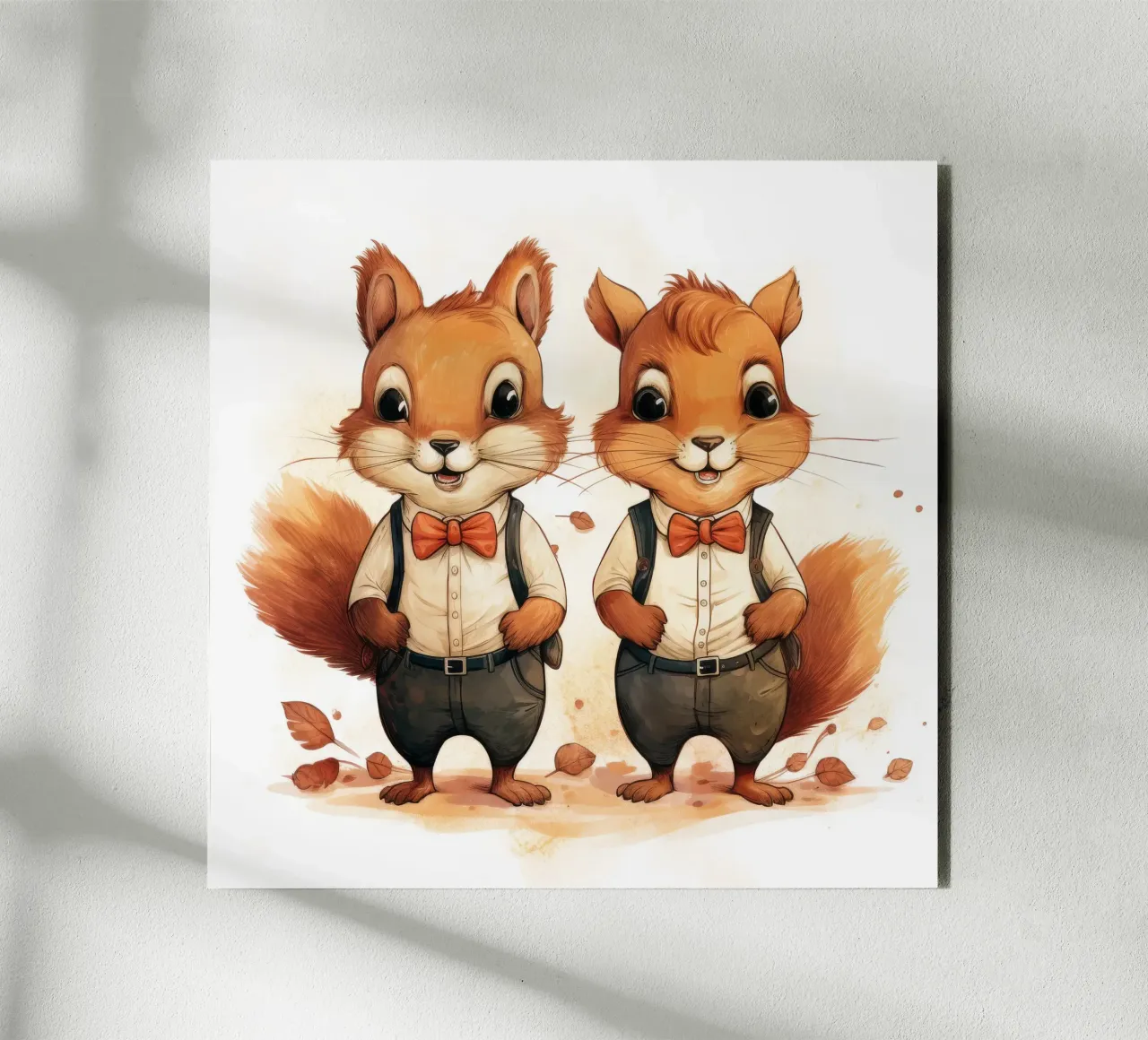 Retro Squirrel Duo alluminio dibond da Funny Animals