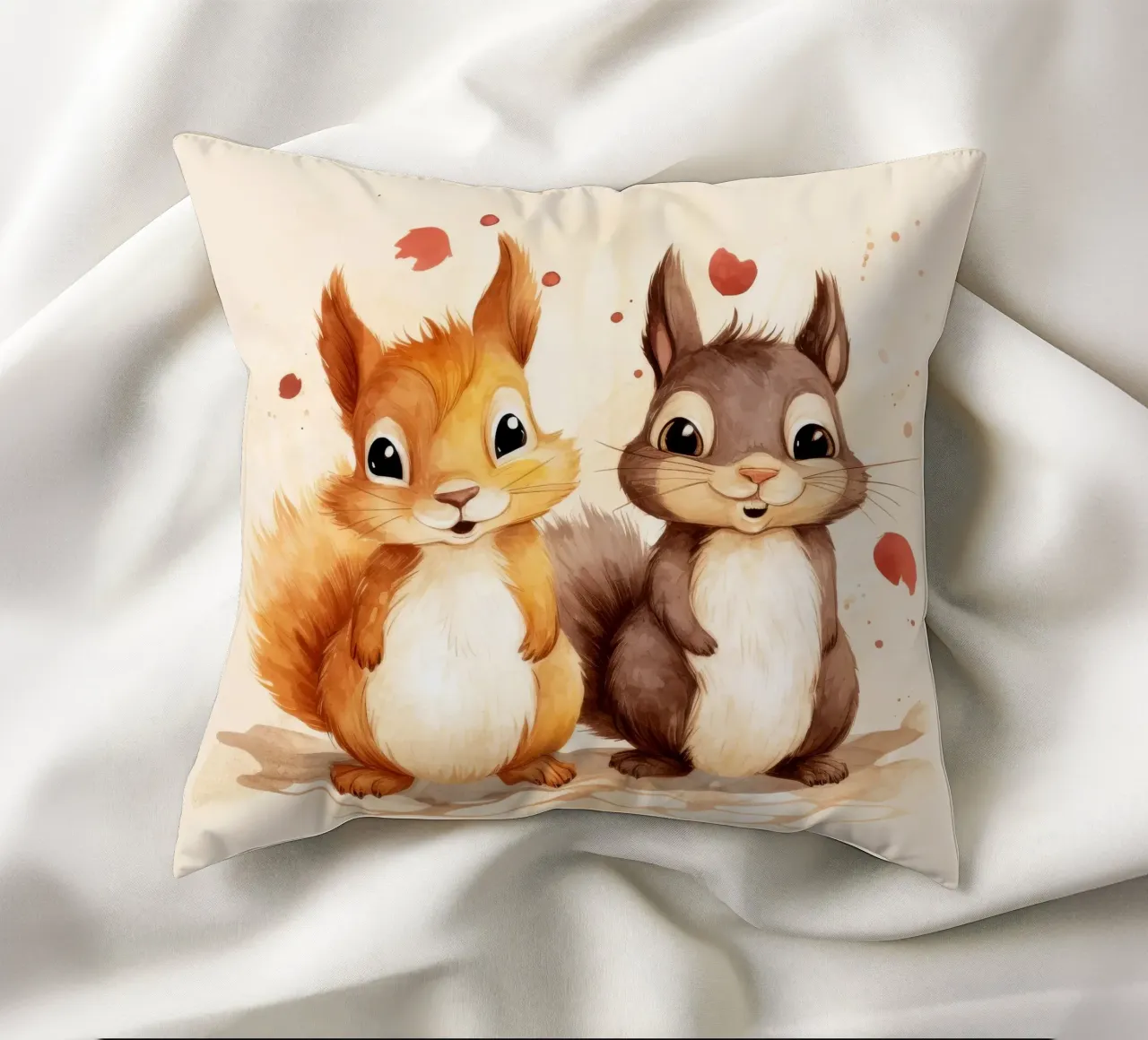 Retro Squirrel Duo cuscino da Funny Animals
