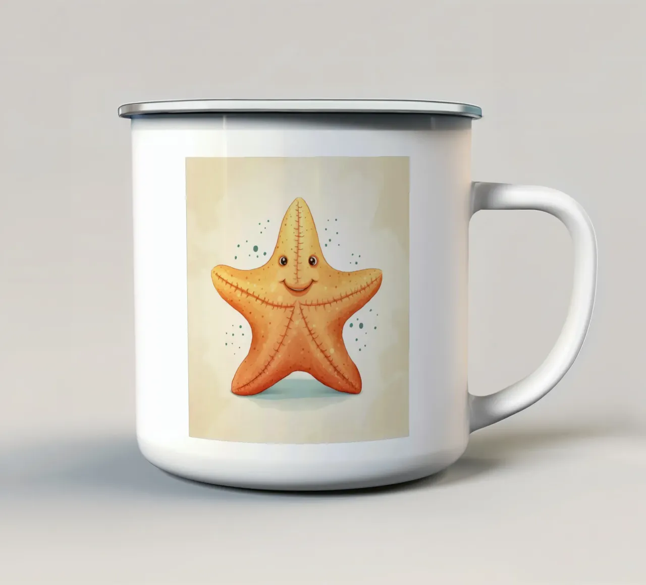 Retro Zeester emaille mok van Funny Animals