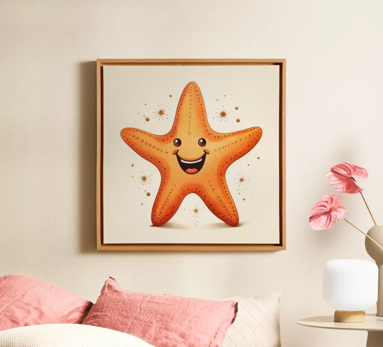 Retro Starfish canvas by Funny Animals