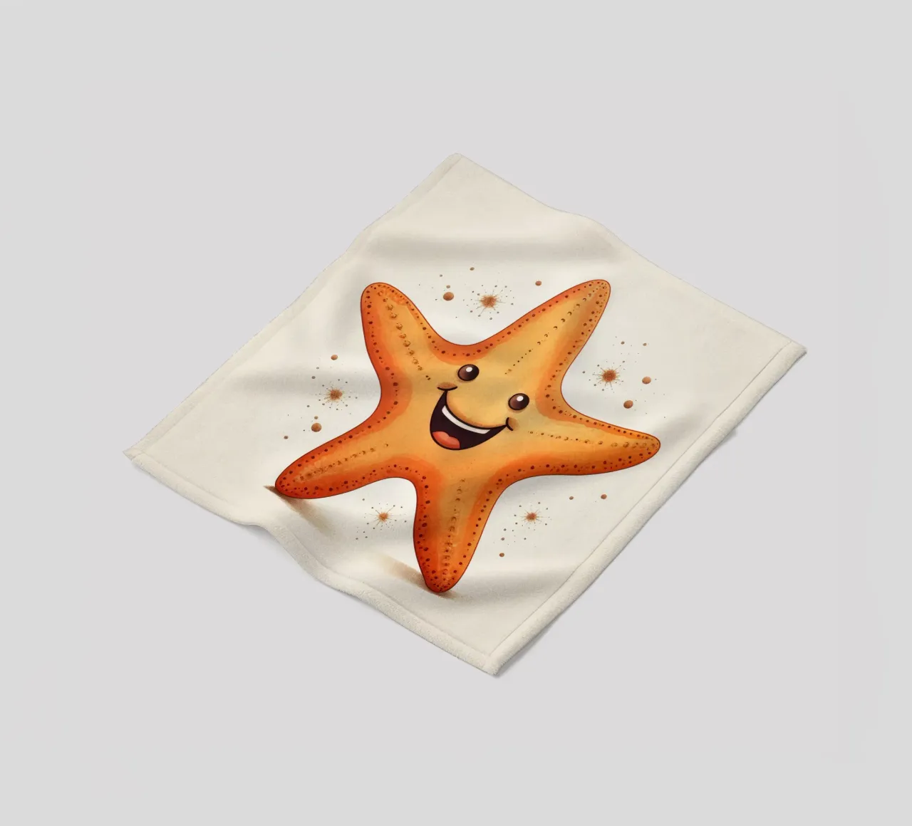 Retro Starfish fleece blanket by Funny Animals