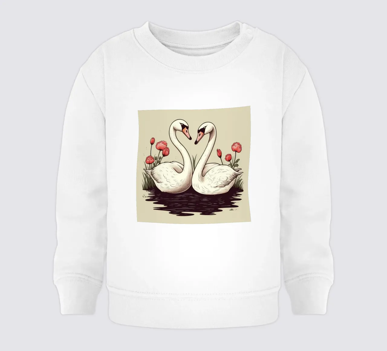 Duo di cigni retrò felpa neonato da Funny Animals