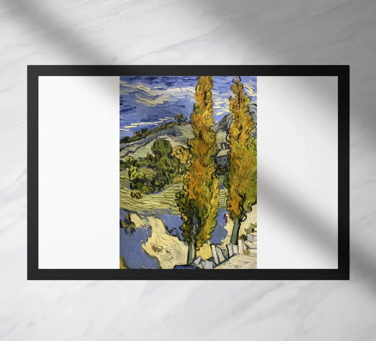 two large pine trees doormat by cloud shop