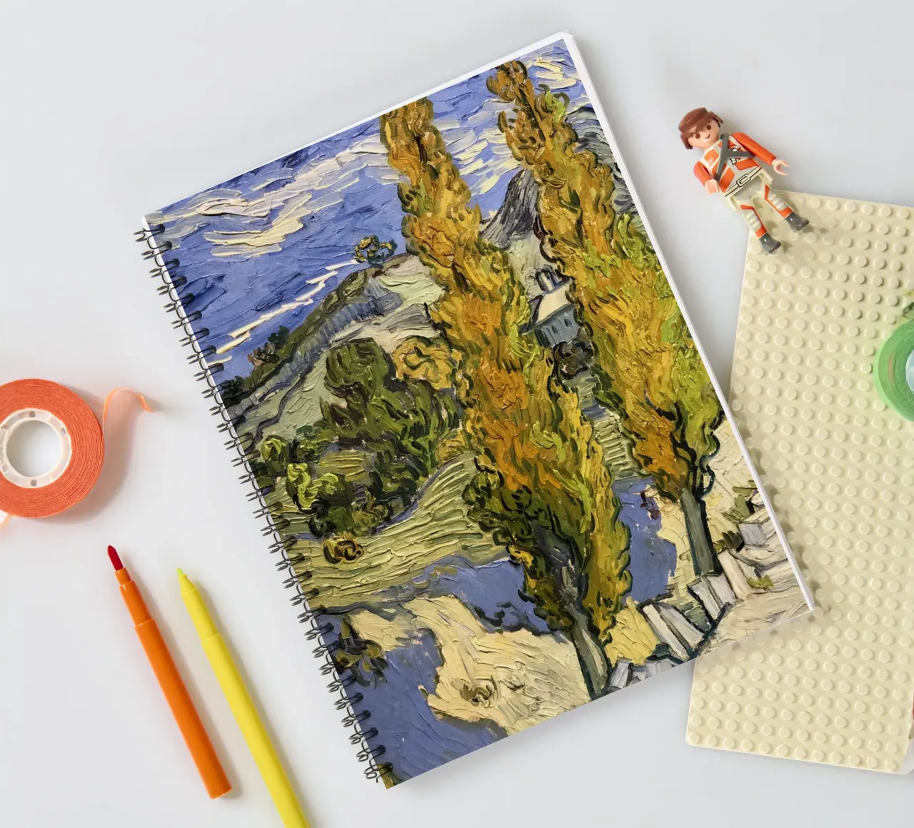 two large pine trees spiral notebook by cloud shop