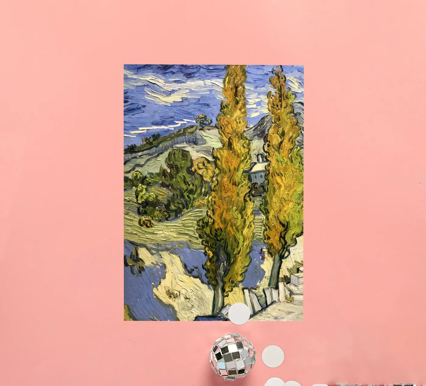 two large pine trees sticker by cloud shop