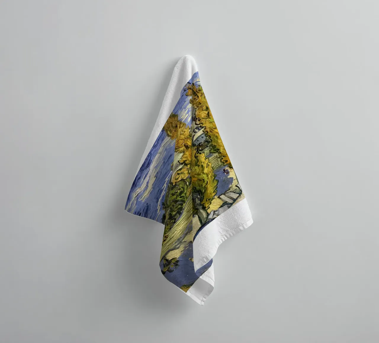 two large pine trees towel by cloud shop