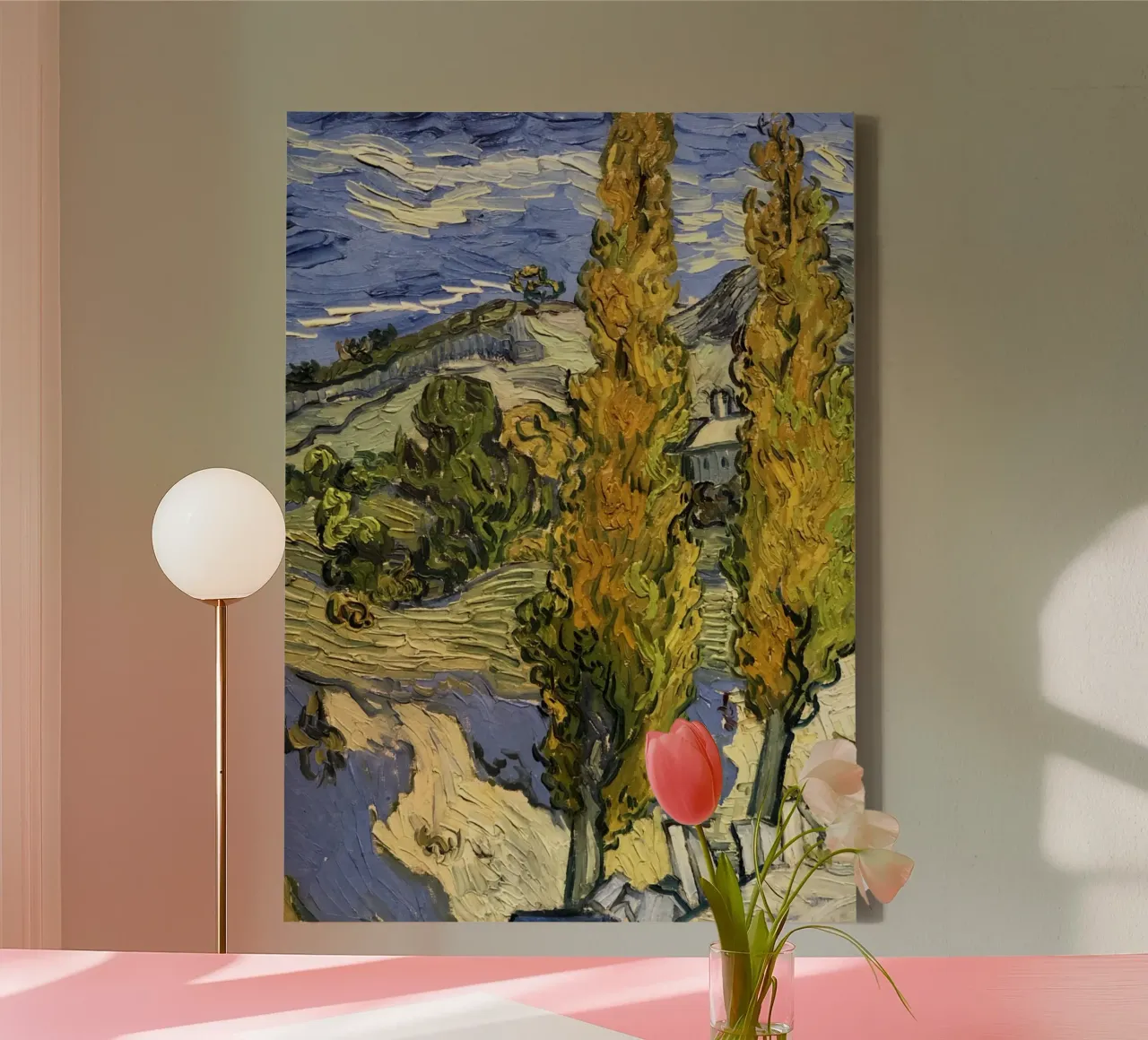 two large pine trees tela da cloud shop