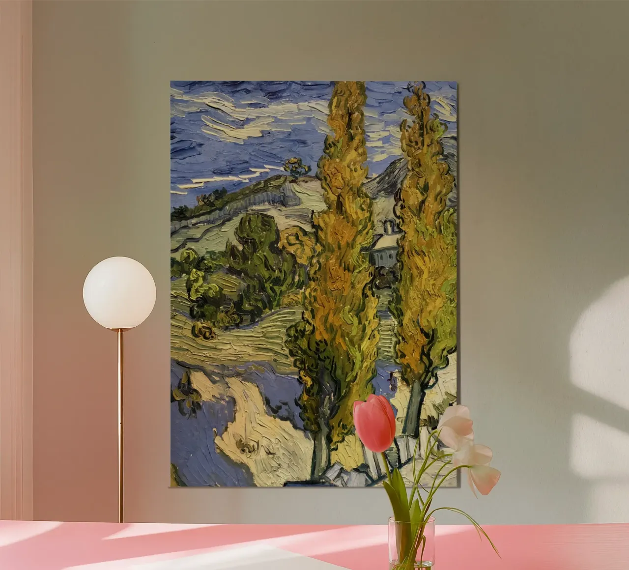 two large pine trees poster by cloud shop