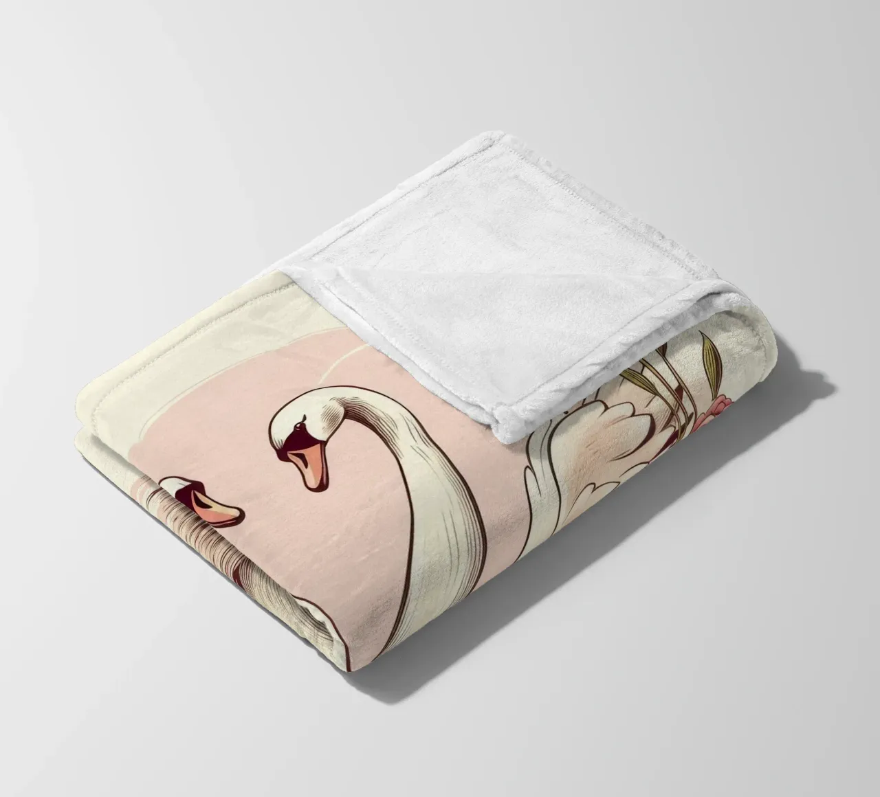 Duo di cigni retrò coperta in pile da Funny Animals