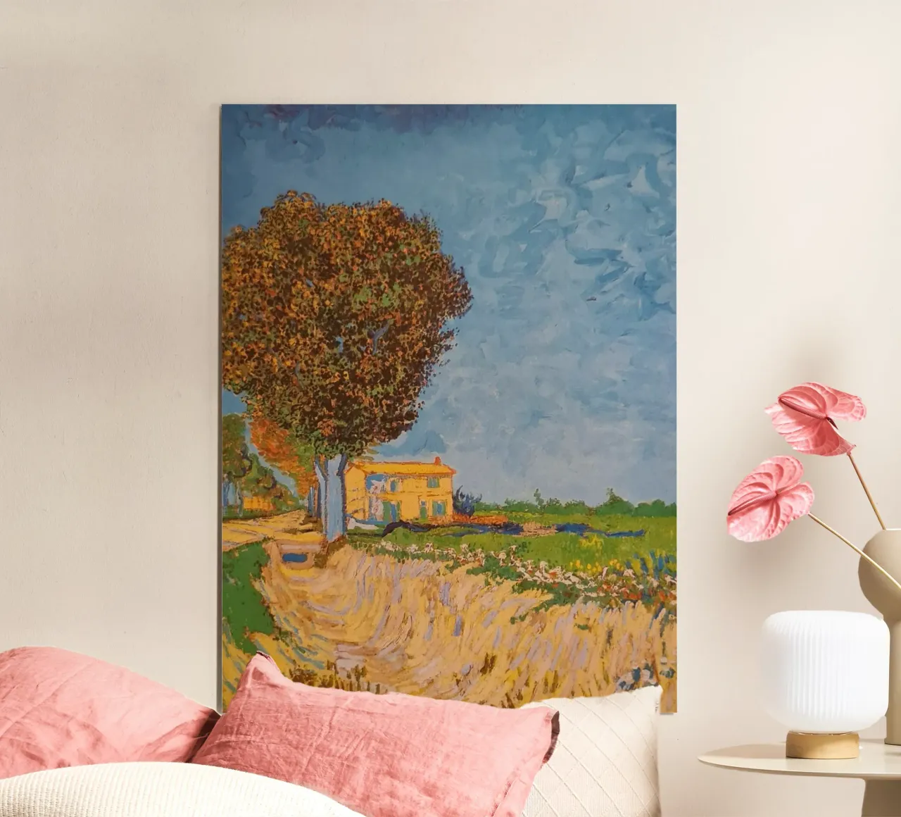 fiume secco sul ciglio della strada poster con telaio in legno da cloud shop