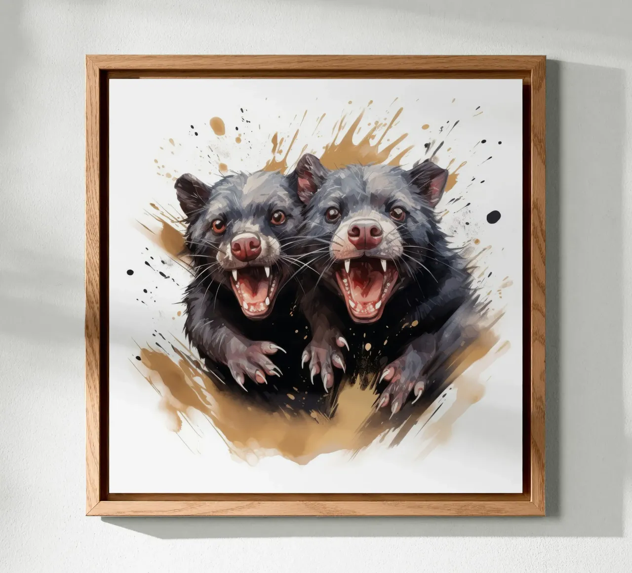 Retro Tasmanian Devil Duo alluminio dibond da Funny Animals