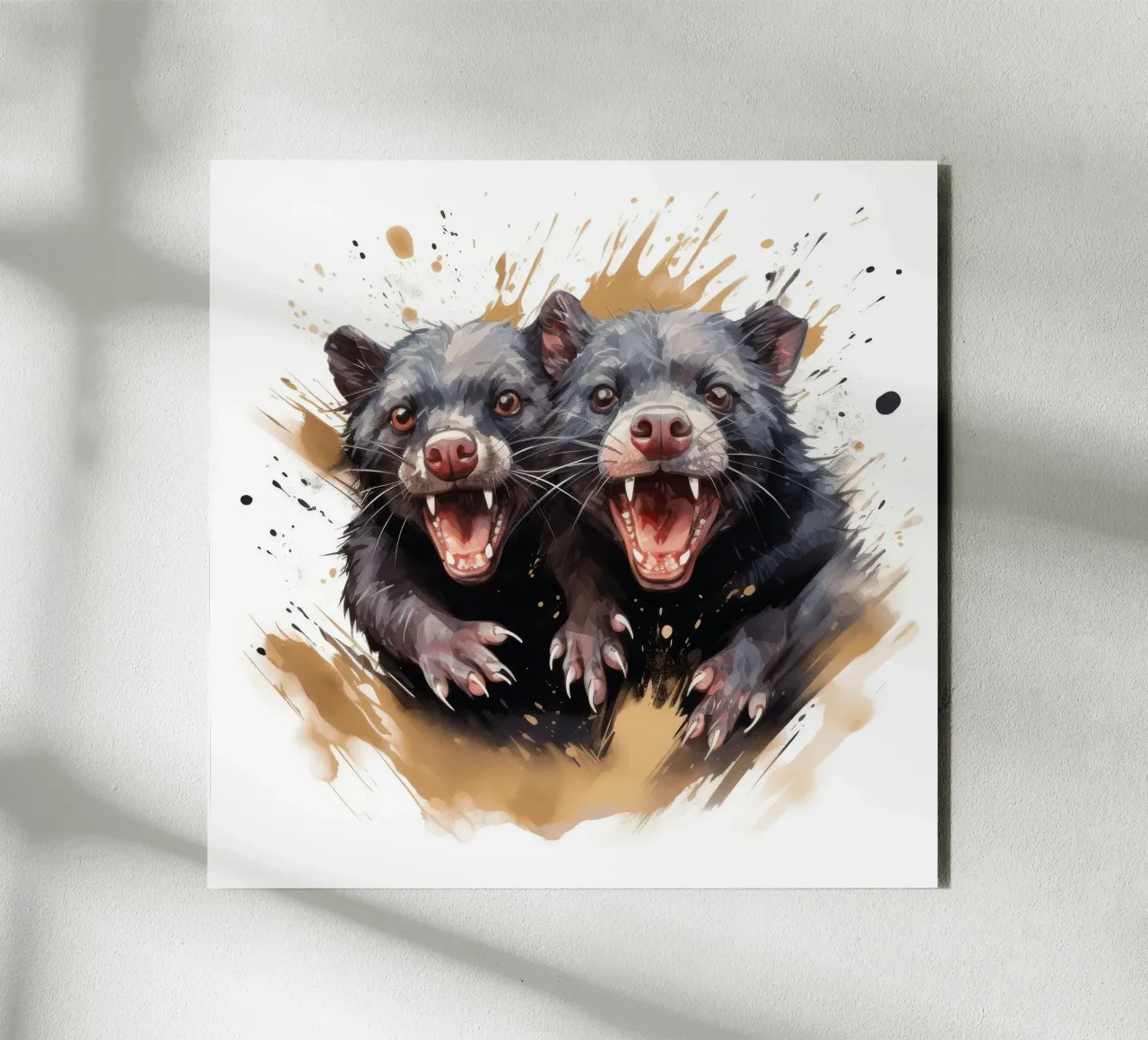 Retro Tasmanian Devil Duo alluminio dibond da Funny Animals