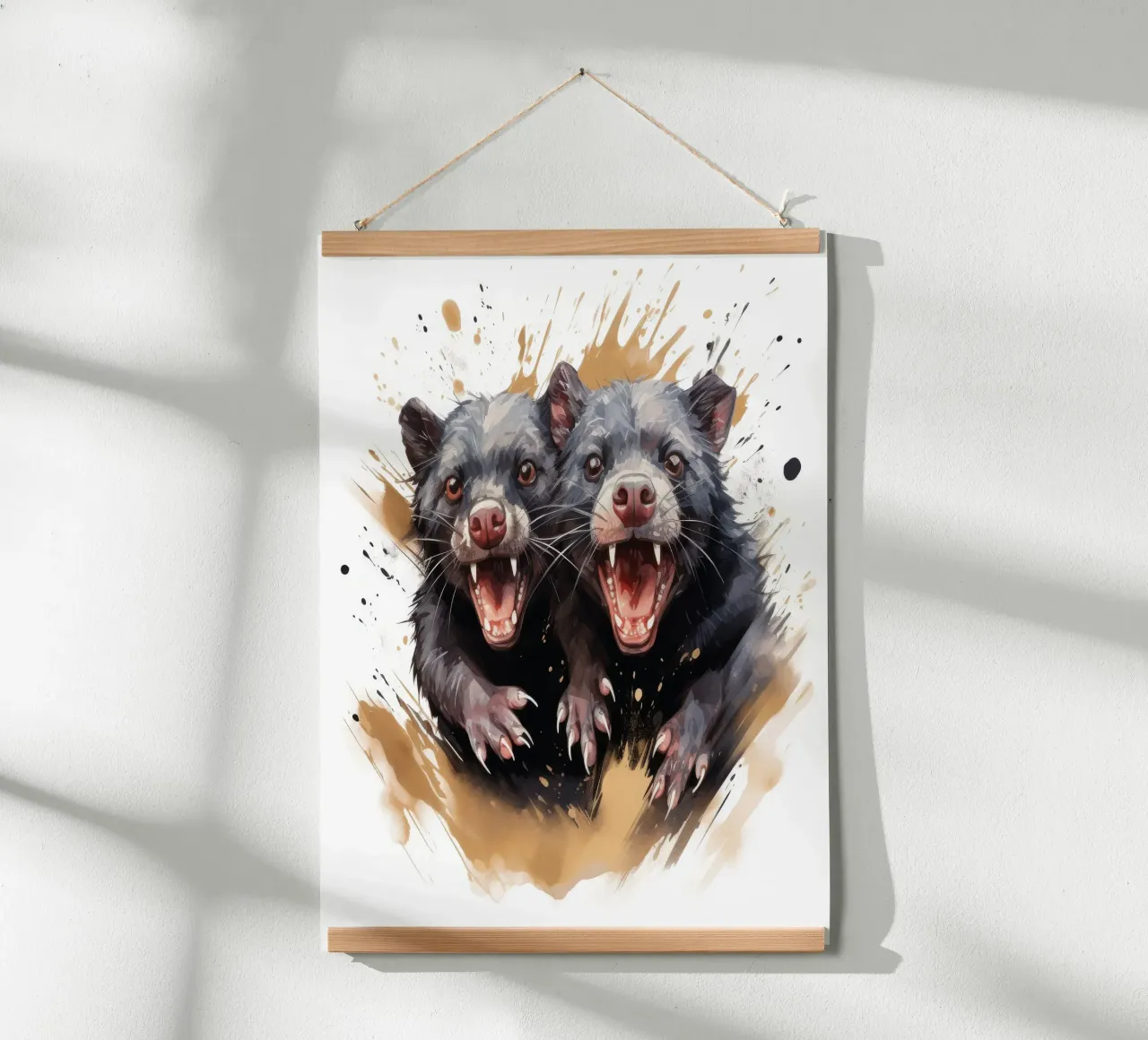 Retro Tasmanian Devil Duo carta hahnemühle da Funny Animals