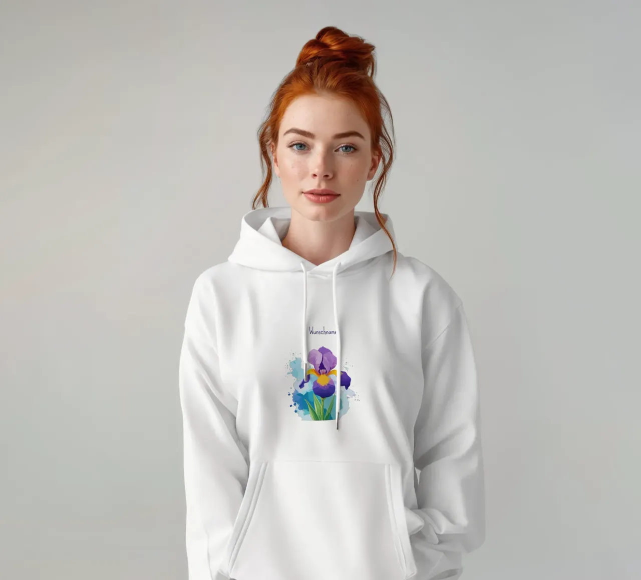 Fiore di nascita - Iris di febbraio felpa con cappuccio da Geburtsblume