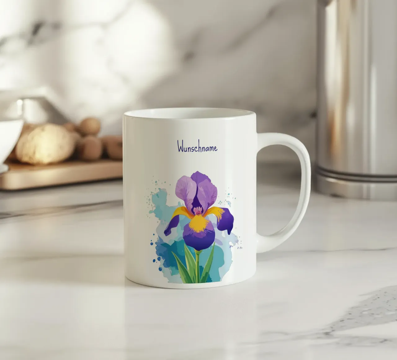 Fiore di nascita - Iris di febbraio tazza in ceramica da Geburtsblume