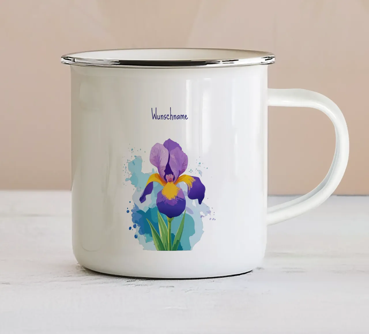 Fiore di nascita - Iris di febbraio tazza in smalto da Geburtsblume