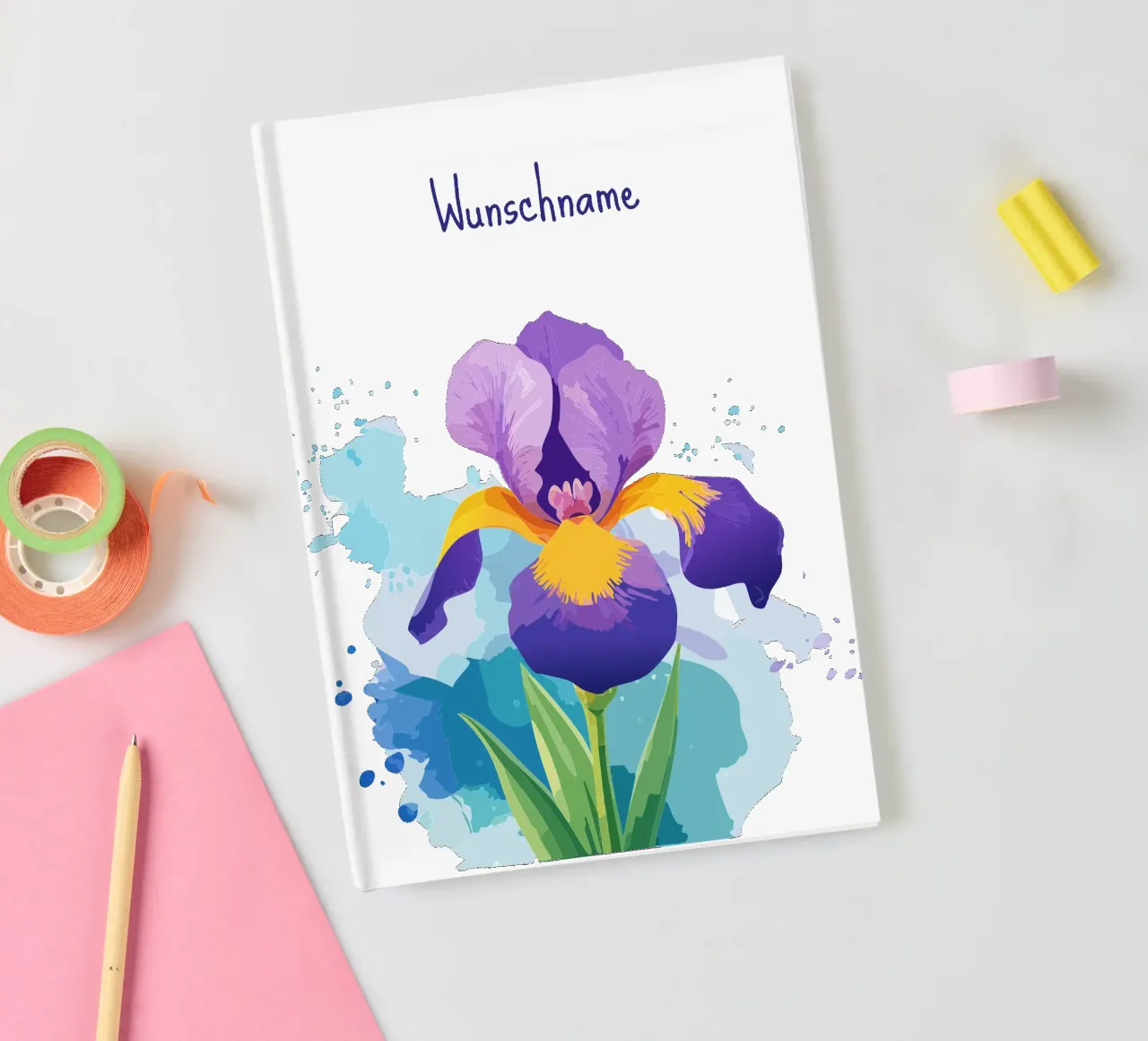 Geburtsblume - Februar Schwertlilie Notizbuch von Geburtsblume