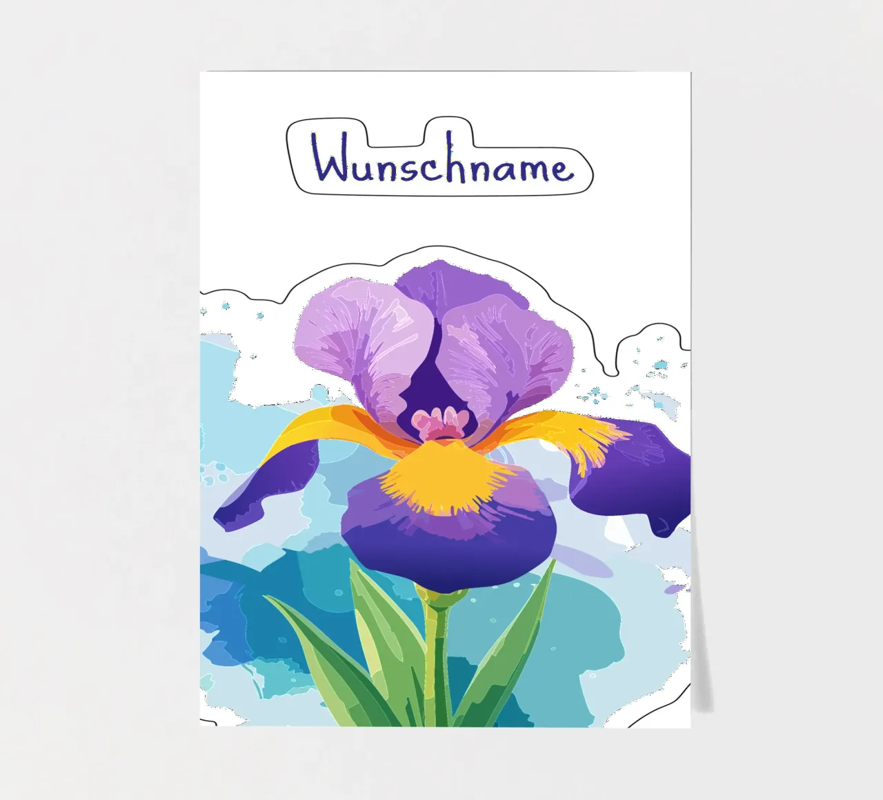 Geburtsblume - Februar Schwertlilie Stickerbogen von Geburtsblume