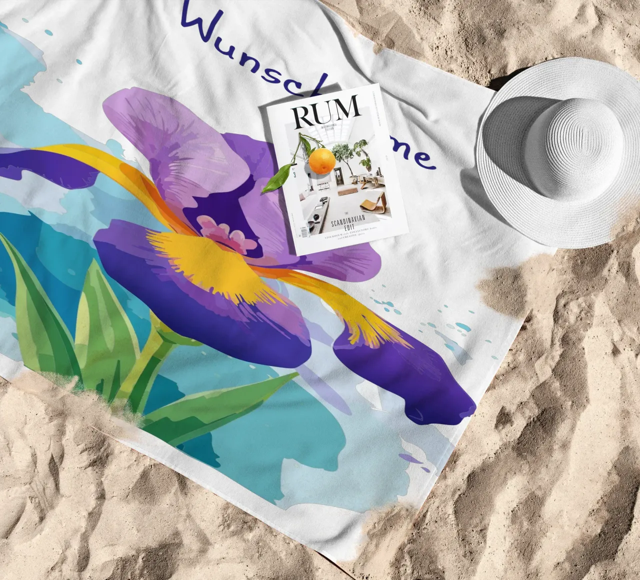 Fiore di nascita - Iris di febbraio telo mare da Geburtsblume
