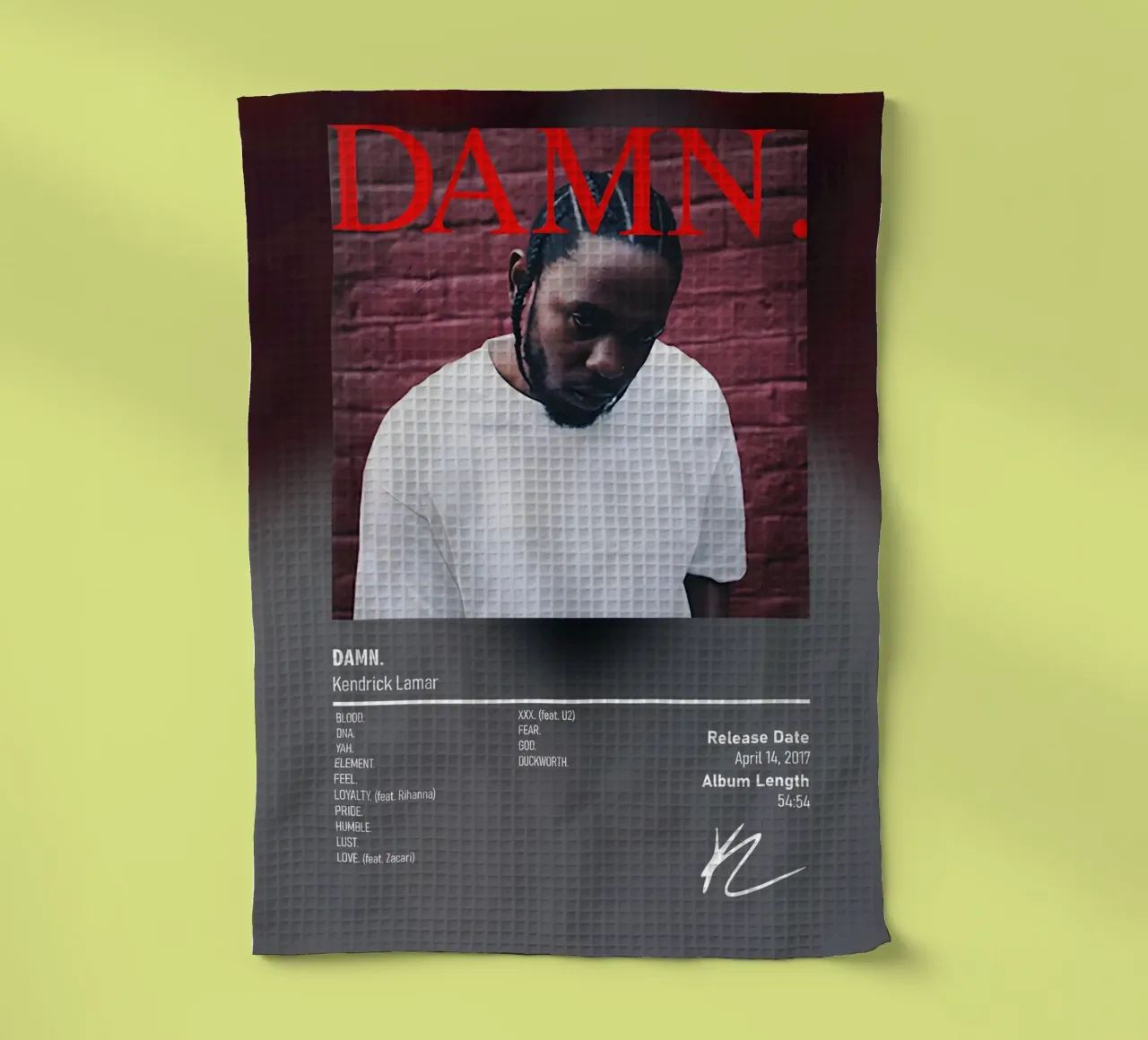 DAMN. By Kendrick Lamar canovaccio da cucina da DGUnder