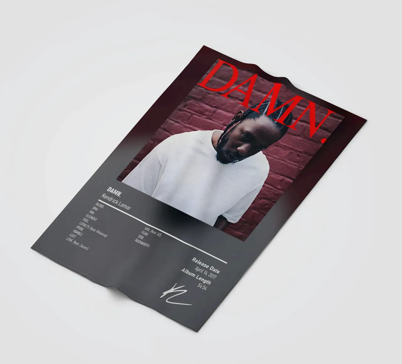 DAMN. By Kendrick Lamar coperta in pile da DGUnder