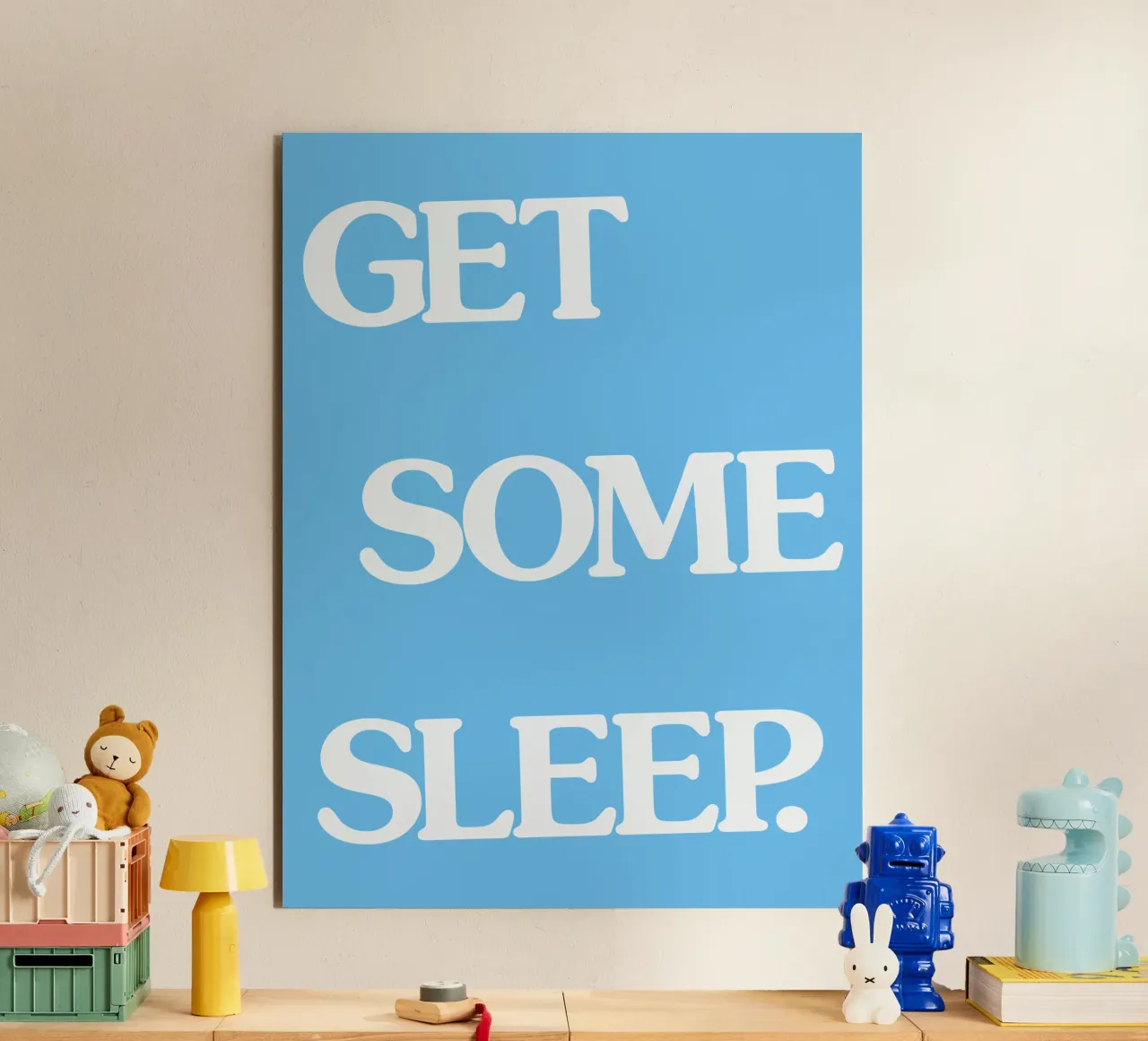 Get Some Sleep Bold Retro New Wave Typografie Wandkunst Forex-Platte von THE MOTIVATED TYPE