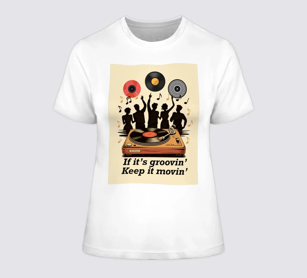 Si c'est groovin, continuez à bouger t-shirt ajusté pour femmes de Taika Tori Art