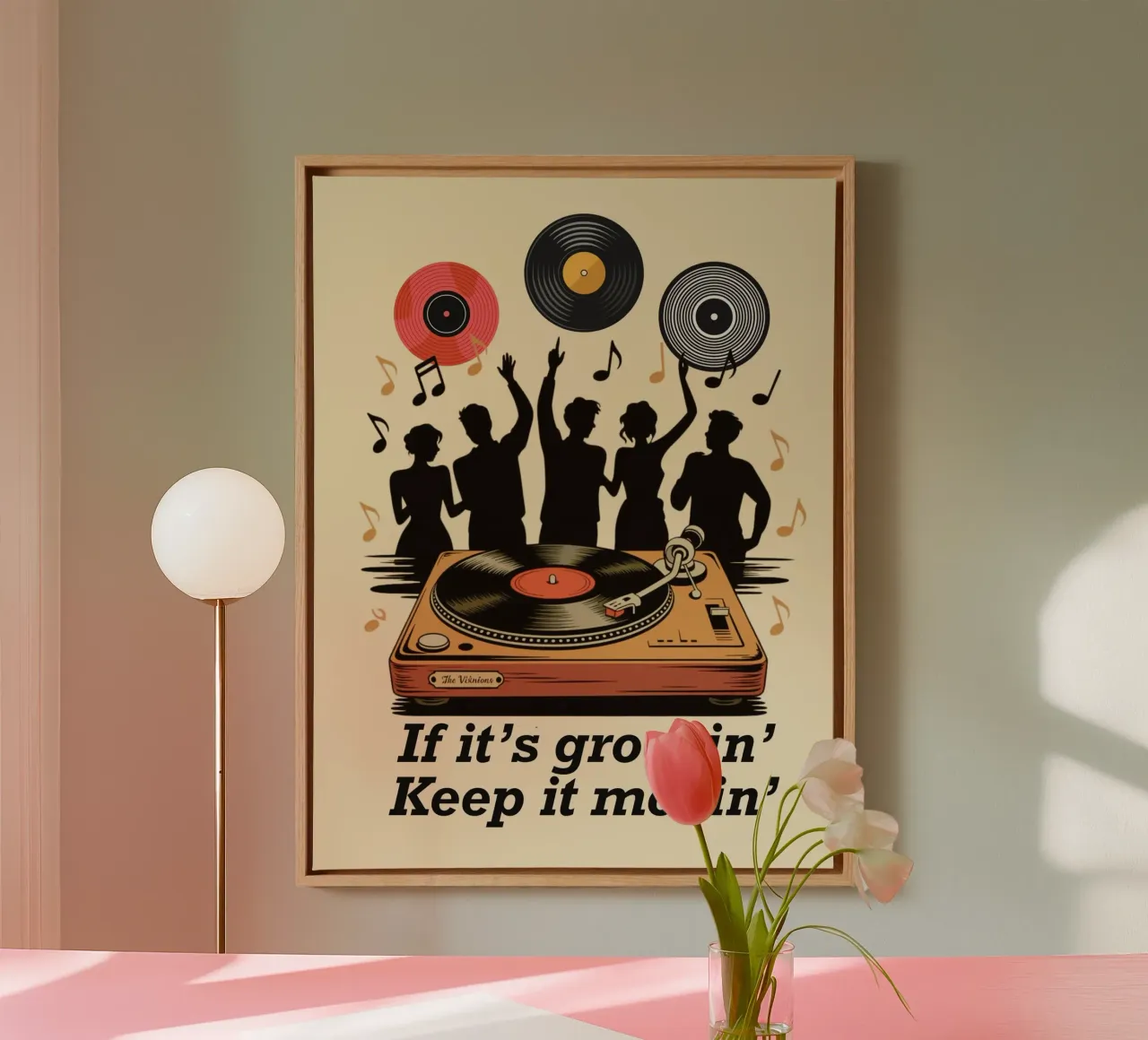 Als het groovin is, hou het dan in beweging canvas met Baklijst van Taika Tori Art