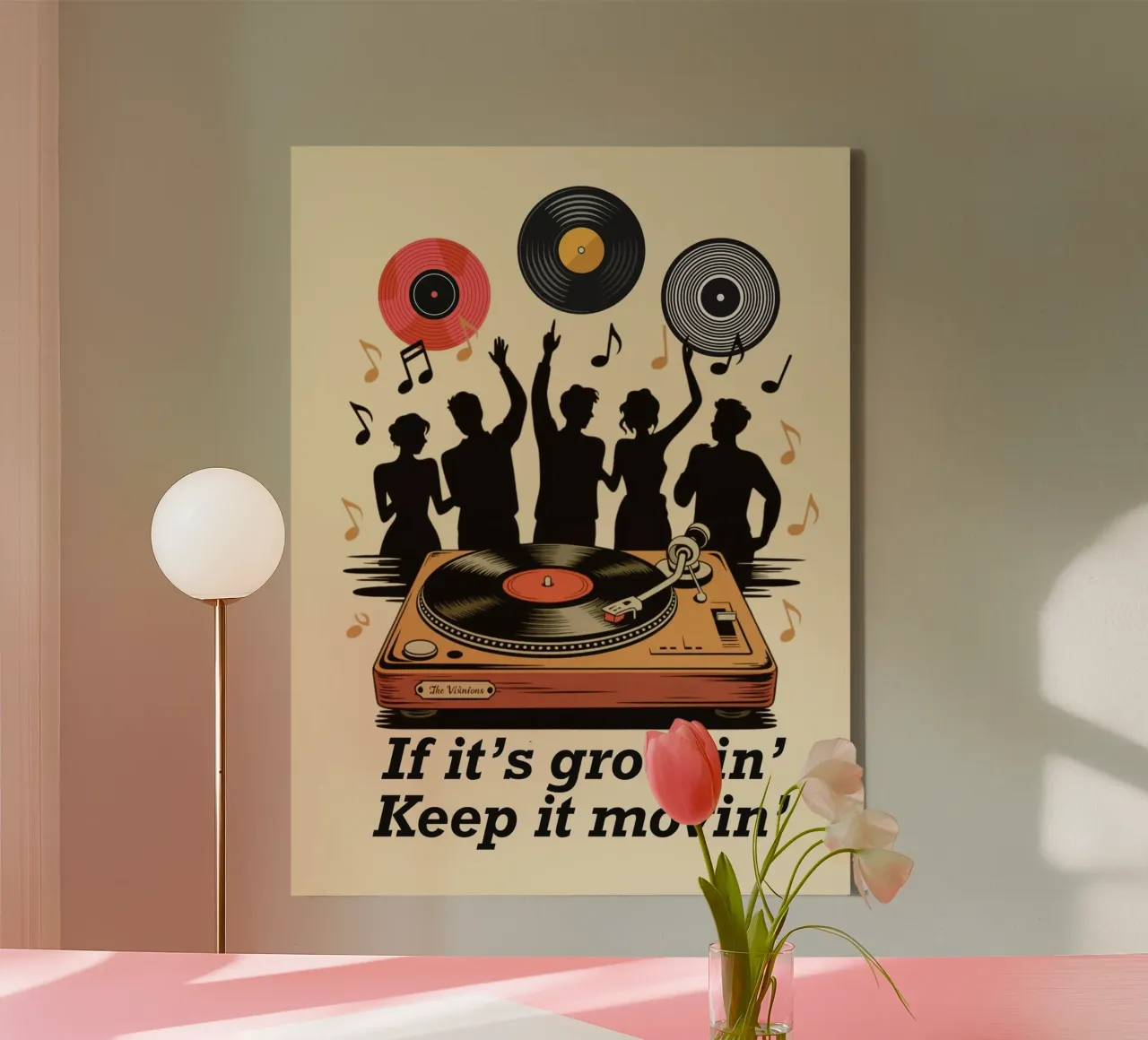 Als het groovin is, hou het dan in beweging canvas met Baklijst van Taika Tori Art