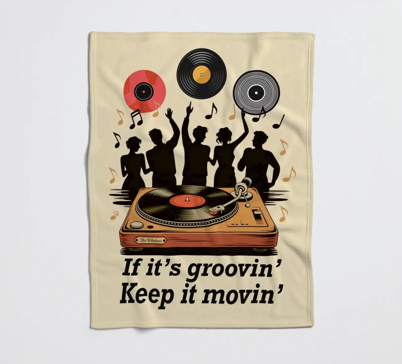 If it’s groovin, keep it movin fleece blanket by Taika Tori Art