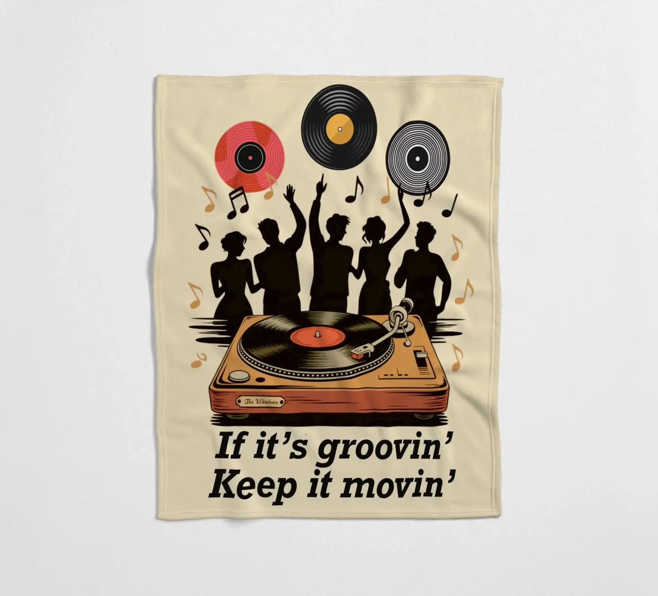 If it’s groovin, keep it movin fleece blanket by Taika Tori Art