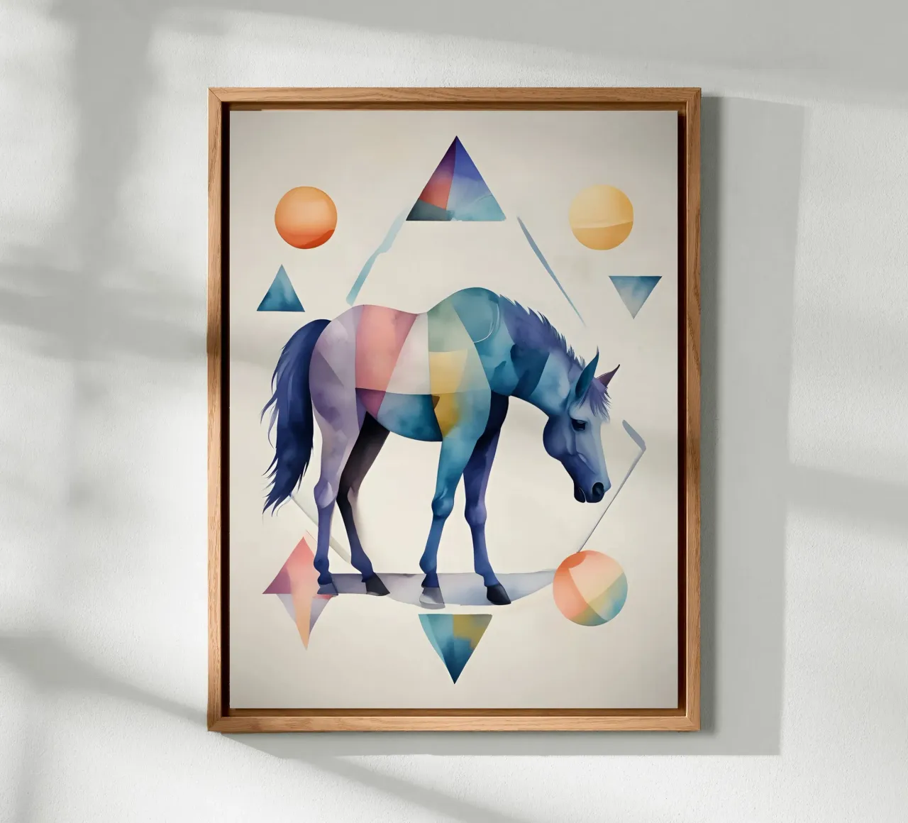 Cavallo geometrico - Acquerello astratto alluminio dibond da Minimalism