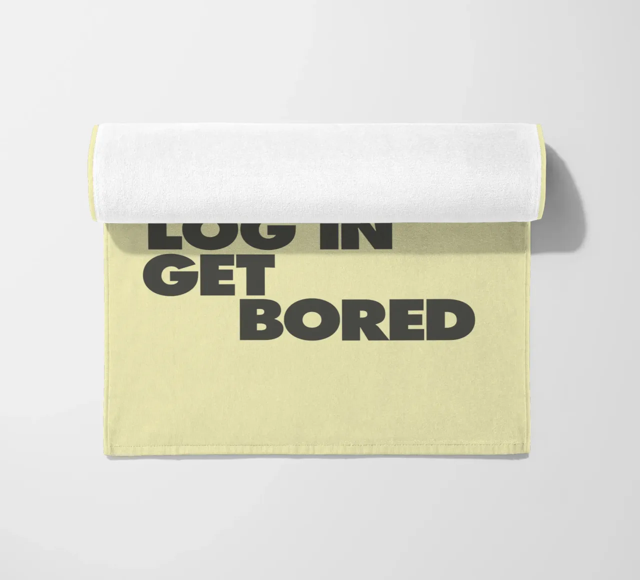 Esci da Be Happy Accedi a Get Bored Divertente Bold Digital Detox telo mare da THE MOTIVATED TYPE