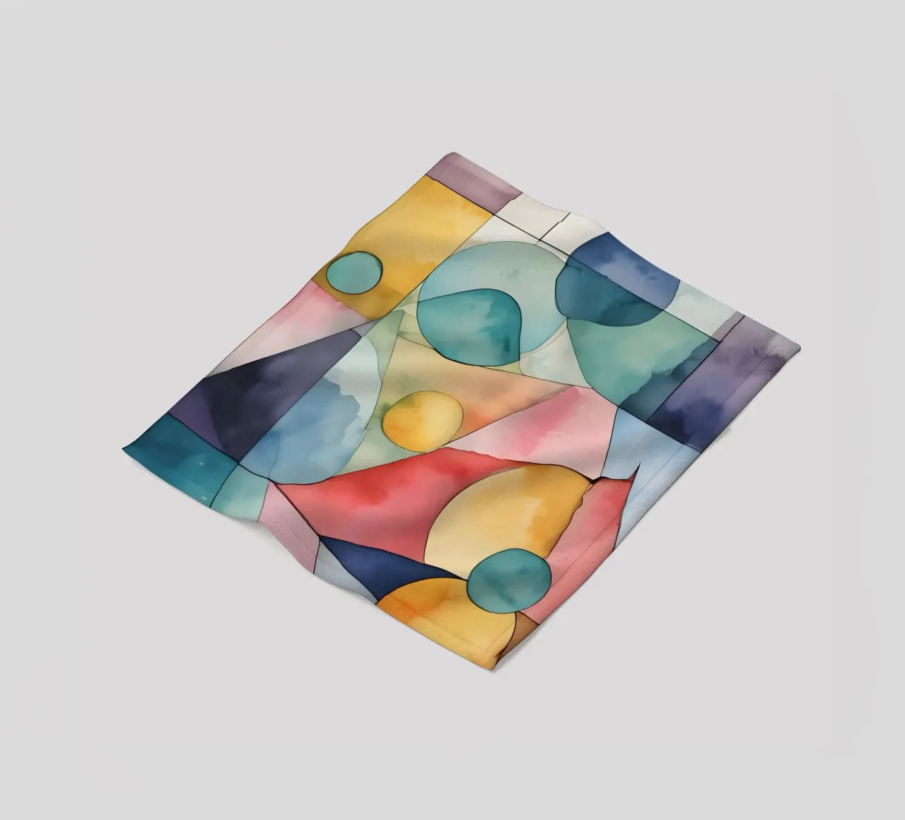 Geometria astratta - Poster colorato ad acquerello coperta in pile da Minimalism