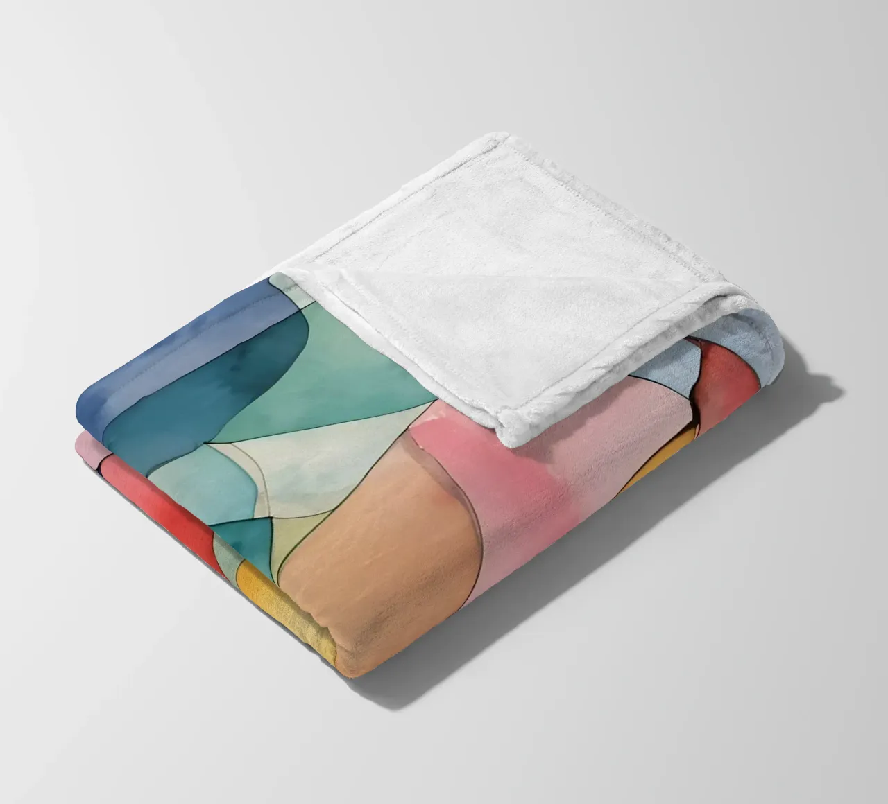 Geometria astratta - Poster colorato ad acquerello coperta in pile da Minimalism
