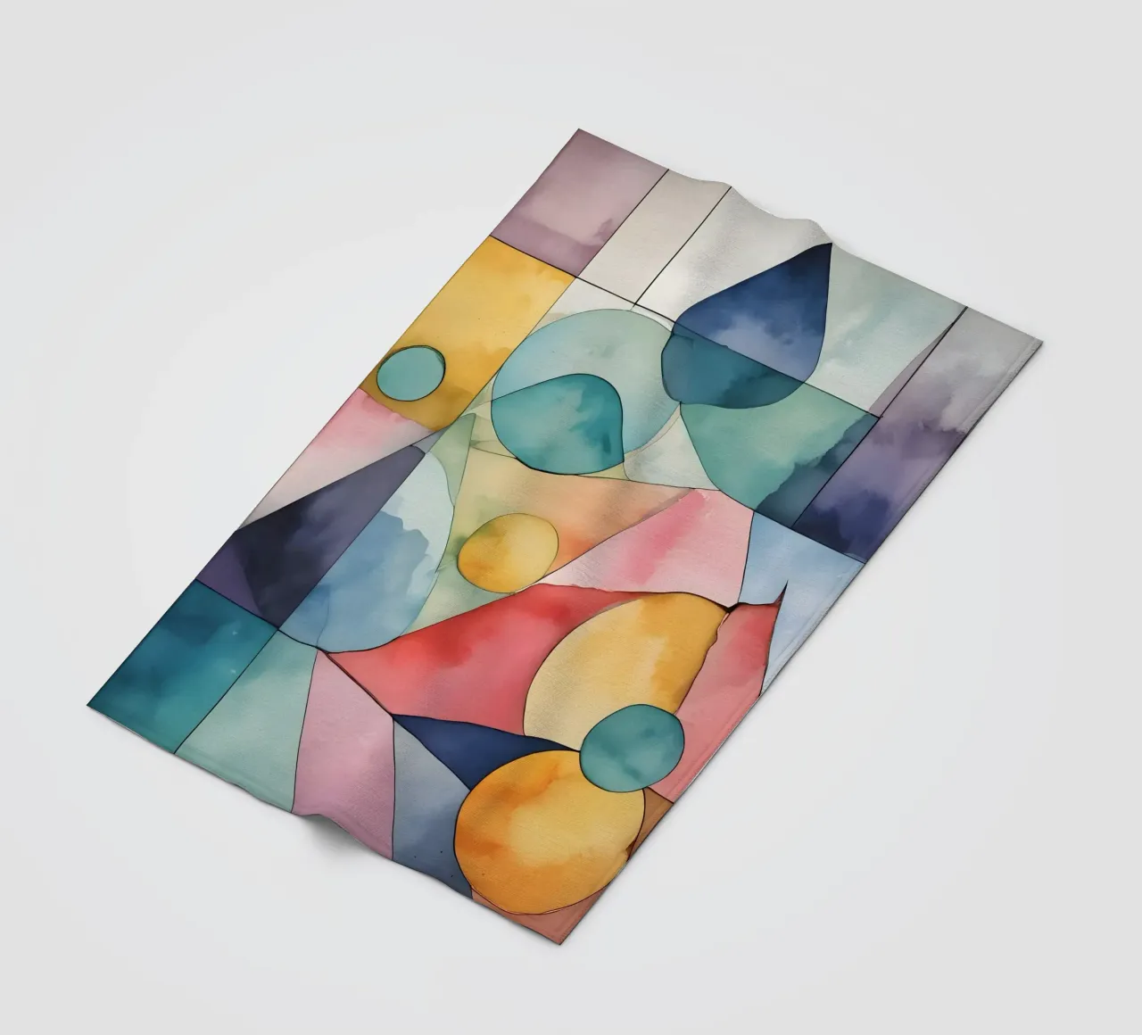 Geometria astratta - Poster colorato ad acquerello coperta in pile da Minimalism