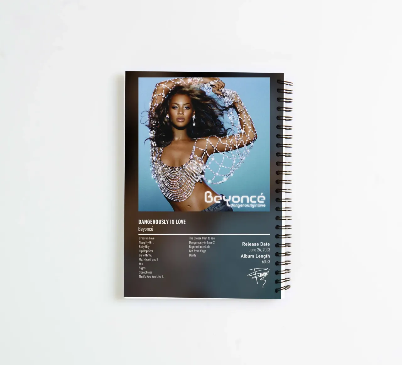 Dangerously in Love By Beyoncé spiral notebook by DGUnder