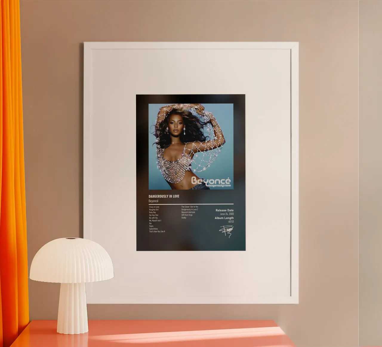 Dangerously in Love By Beyoncé poster con telaio in plastica da DGUnder